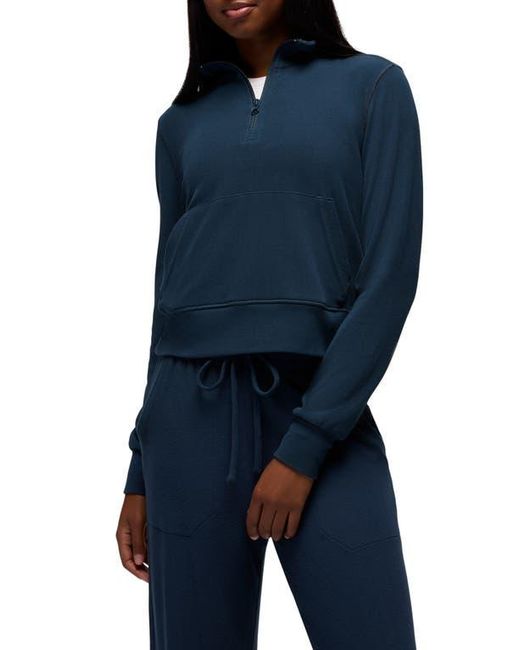 Prana Blue Willow West Crop Half-Zip Sweatshirt