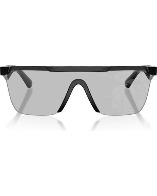 Burberry Gray 141Mm Rectangular Shield Sunglasses