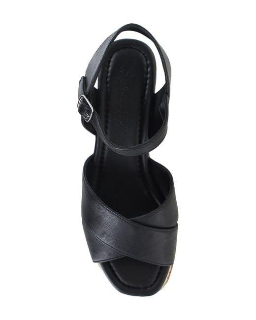 Splendid Black Danny Ankle Strap Espadrille Platform Wedge Sandal