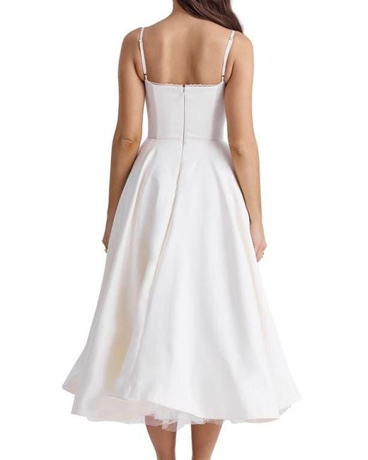 knee length dresses for ladies Ballerina Pink Corset Midi Dress by House of CB