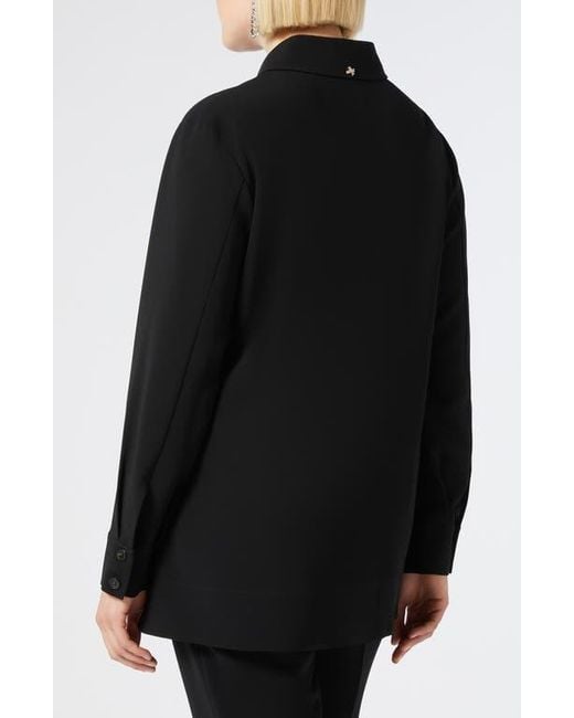Marina Rinaldi Black Cady Button-Up Shirt