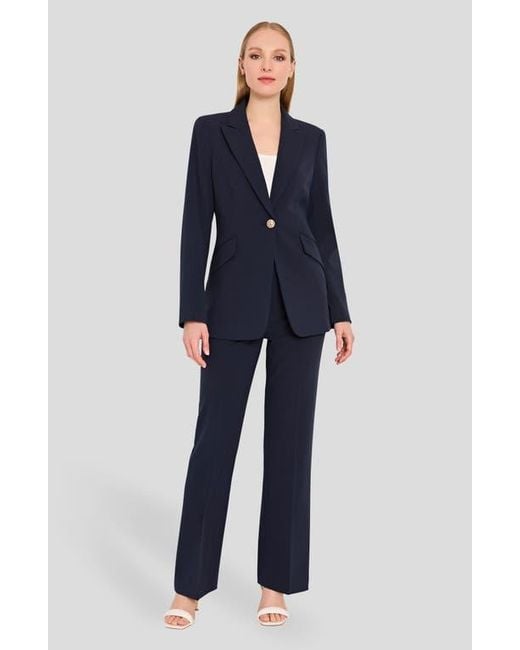 Tahari Blue One Button Jacket