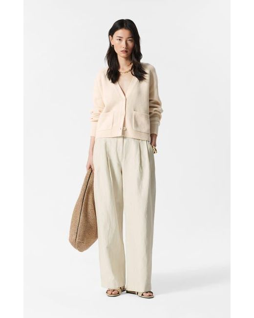 & Other Stories Natural Patch Pocket Wool & Cotton Cardigan
