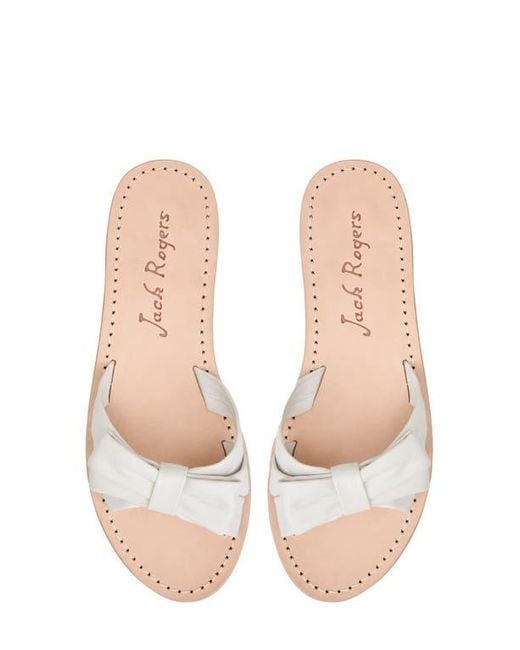 Jack Rogers White Brightly Bow Slide Sandal