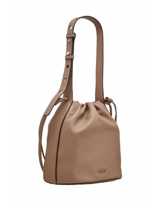 DKNY Brown Channing Drawstring Bag