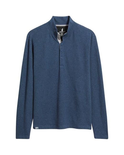 Johnnie-o Blue Ransel Quarter Snap Placket Pullover for men