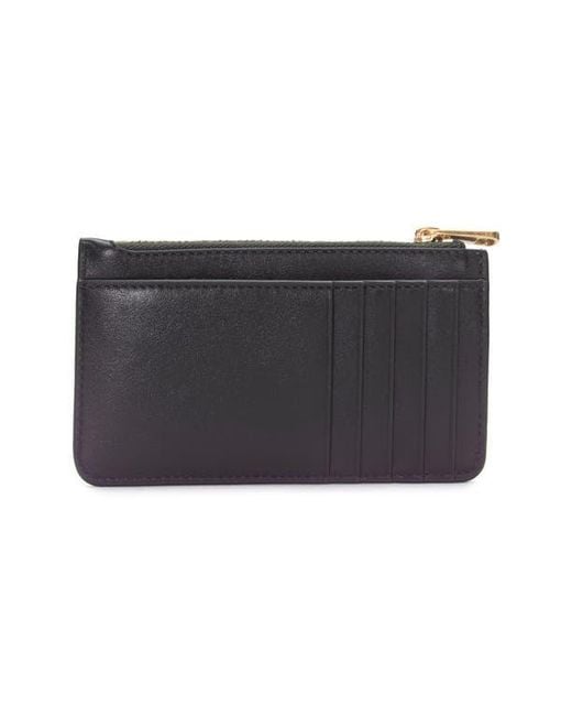 Vince Gray Leather Zip-Top Card Case