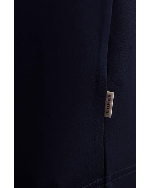 Bugatchi Blue Solid Quarter Zip Pullover for men