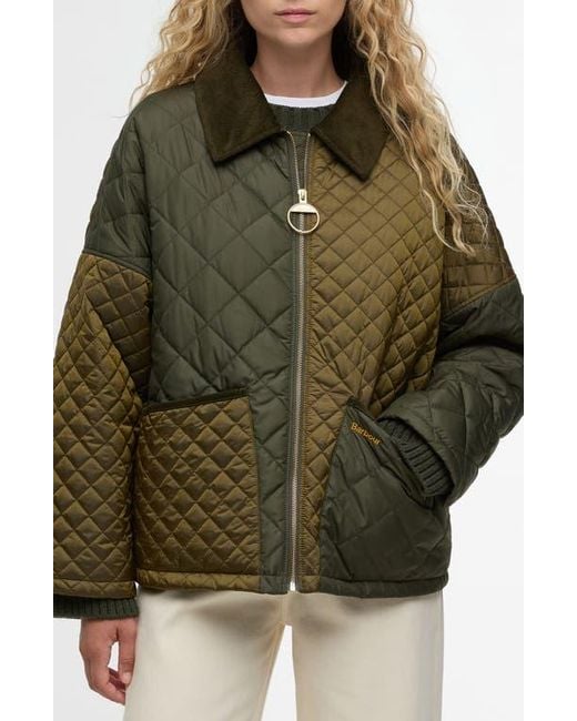 Barbour Green Danby Patchwork Quilted Jacket