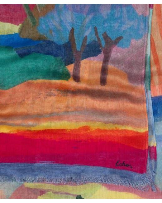 Echo Blue Painterly Landscape Wrap