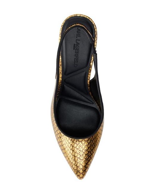 Karl Lagerfeld Metallic Rosalyn Slingback Pointed Toe Pump