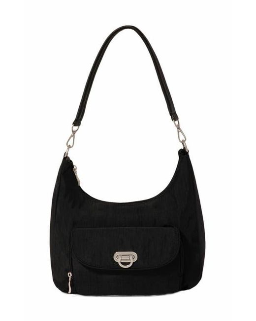 Baggallini Black Coastal Flip Lock Half Moon Bag