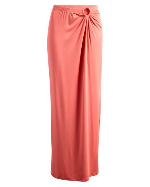 GOOD AMERICAN Pink Ruched Jersey Maxi Skirt