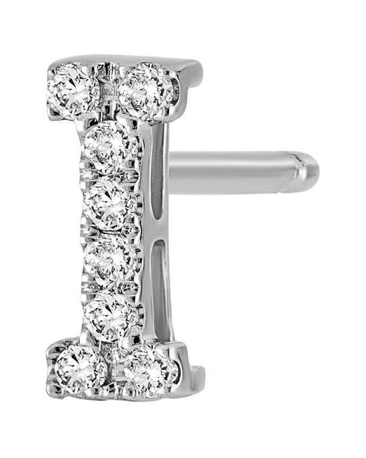 Bony Levy White Single Initial Earring
