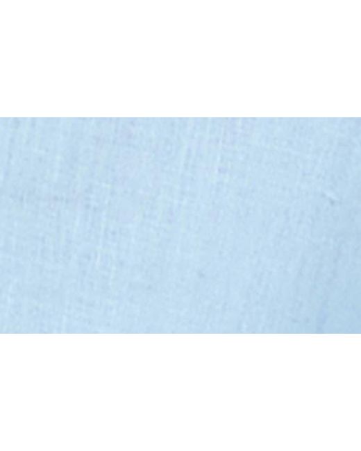 Karen Kane Blue Tie Front Linen Top