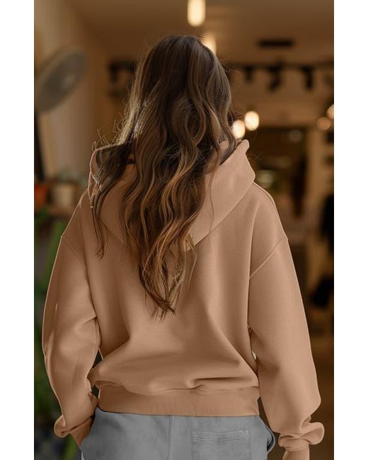Alix Natural Heartly Ghost Midweight Fleece Relaxed Hooded Sweatshirt