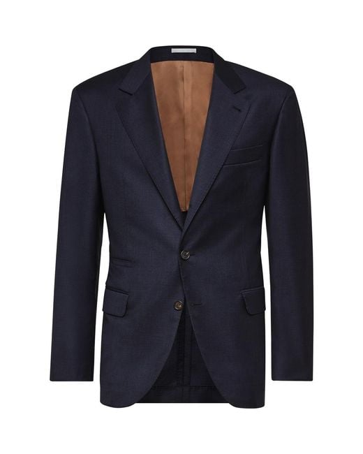 Brunello Cucinelli Blue Prince Of Wales Blazer for men
