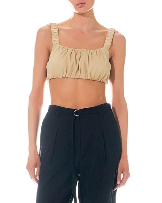 Grey Lab Blue Scrunchie Bra Top