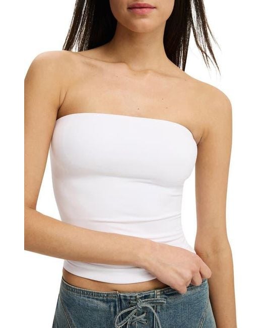 Cotton On White Hold Me Longline Tube