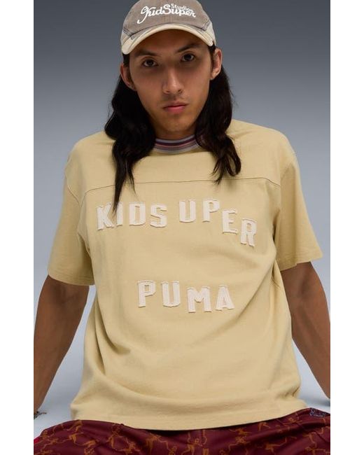 PUMA Natural X Kidsuper Logo Appliqué Cotton T-Shirt for men
