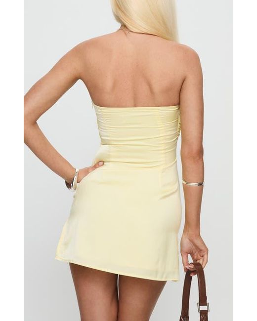 Princess Polly Women's Natural Irena Strapless Satin Minidress Princess Polly Women's Natural Irena Strapless Satin Minidress