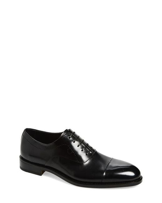 Ferragamo Black Albert Cap Toe Oxford for men