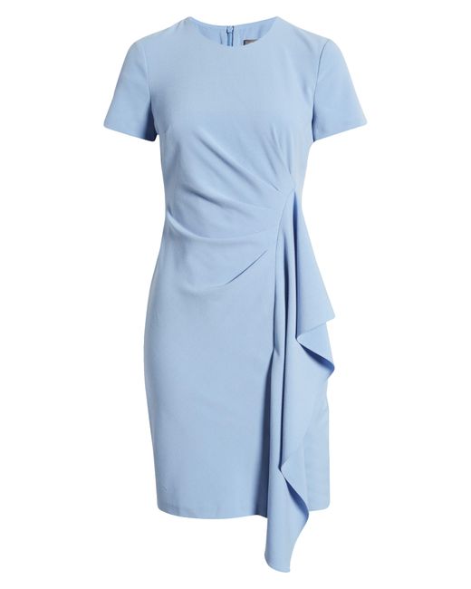 Vince Camuto Blue Ruffle Sheath Dress