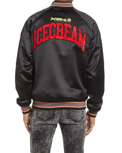 ICECREAM Black College Jacket for men