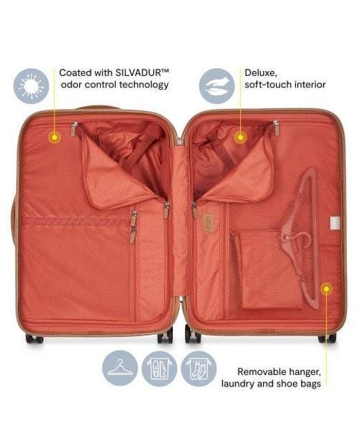 Delsey Paris Brown Chatelet Air 2.0 Medium Checked-26 Inch Hardside Luggage Trunk With Spinner Wheels
