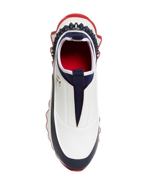 Christian Louboutin White Sharkyloub Spikes Slip-On Sneaker for men