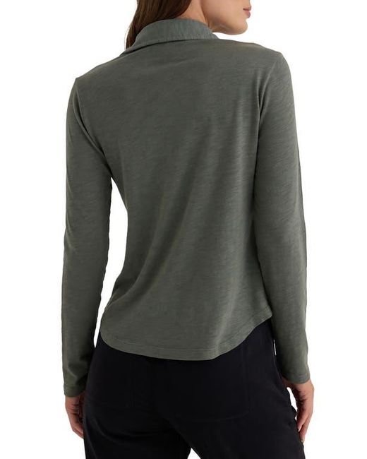 Bella Dahl Gray Cotton Knit Button-Up Shirt