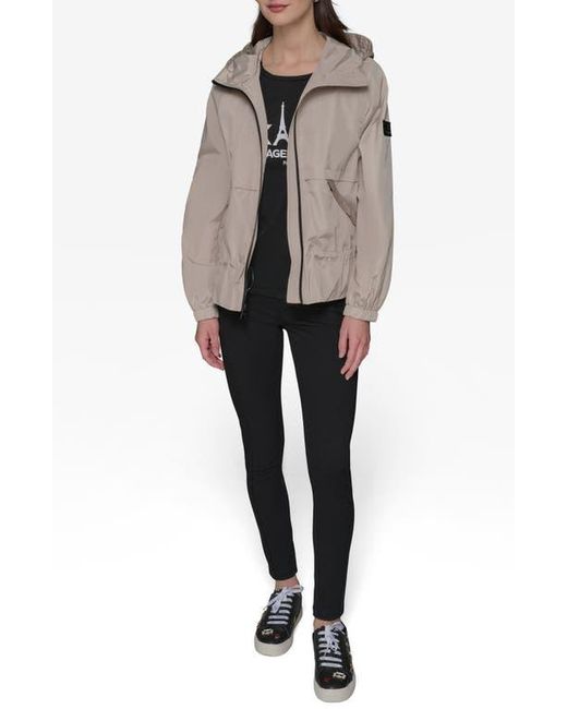 Karl Lagerfeld Gray Hooded Windbreaker