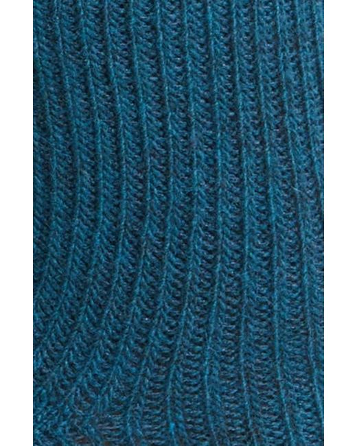 Oroblu Blue Hilda Wool & Cashmere Blend Crew Socks