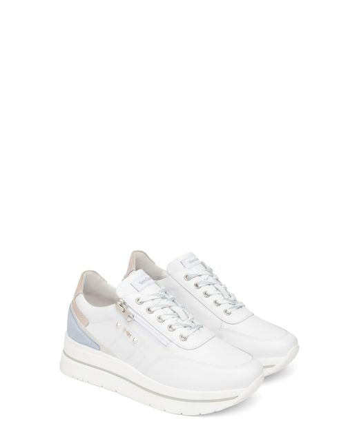 Nero Giardini White Side Zip Wedge Sneaker