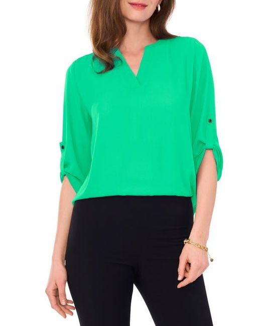 Chaus Green Split Neck Blouse