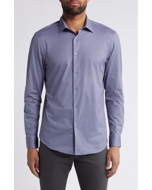 Bugatchi Purple James Ooohcotton Geo Print Button-up Shirt for men
