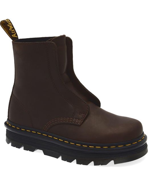 Dr. Martens Brown Zebzag Laceless Boot
