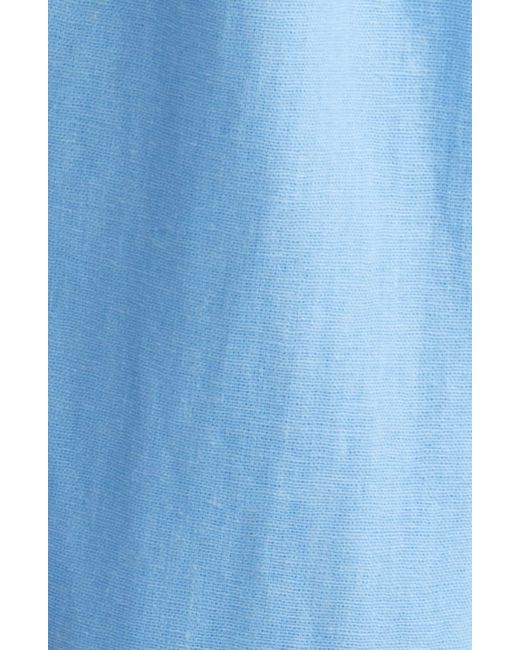 Charles Henry Blue Ruffle Halter Linen Blend Midi Dress