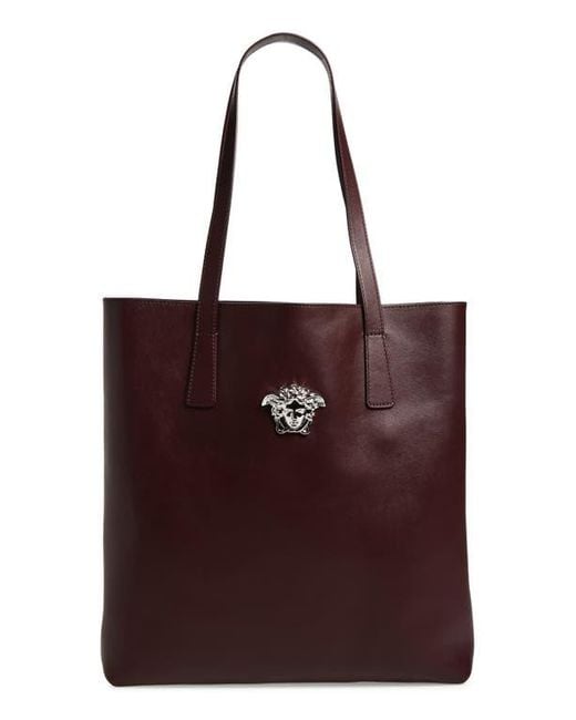 Versace Red Medusa Leather Tote Bag for men