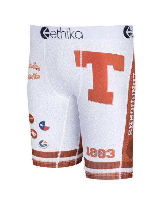 Men's Ethika White Texas Longhorns Schoolin' Boxers Briefs