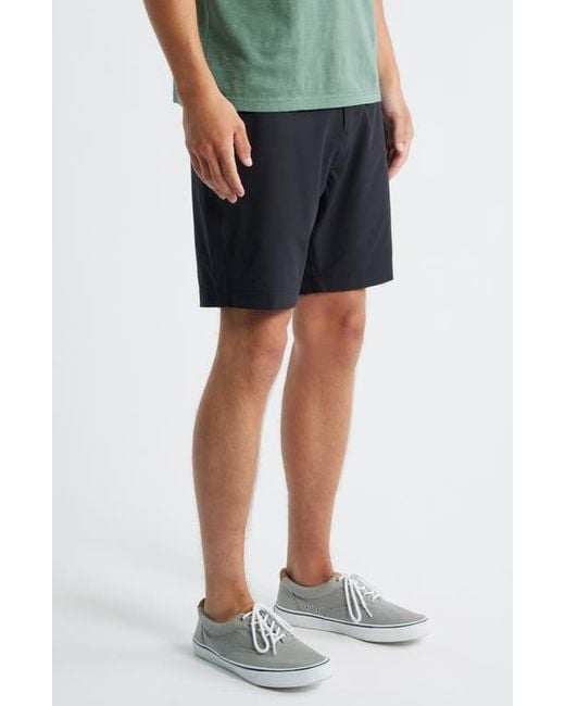 Roark Black Hytide Flat Front Hybrid Performance Shorts for men
