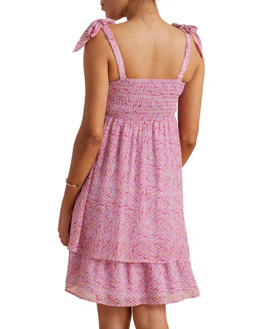 A Pea In The Pod Pink Smocked Maternity Sundress