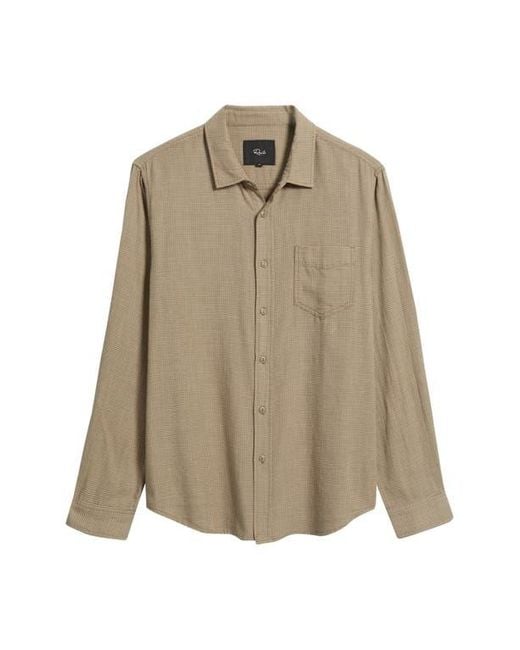 Rails Natural Wyatt Microcheck Cotton Button-Up Shirt for men