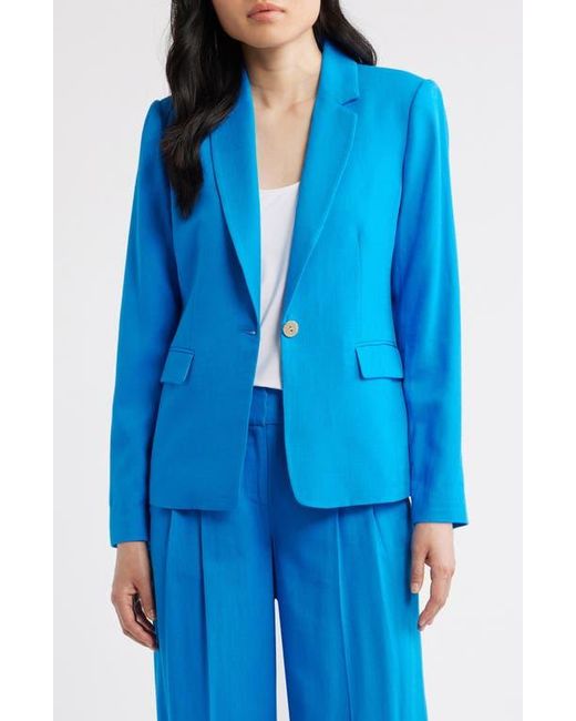 Tahari Blue One-Button Blazer