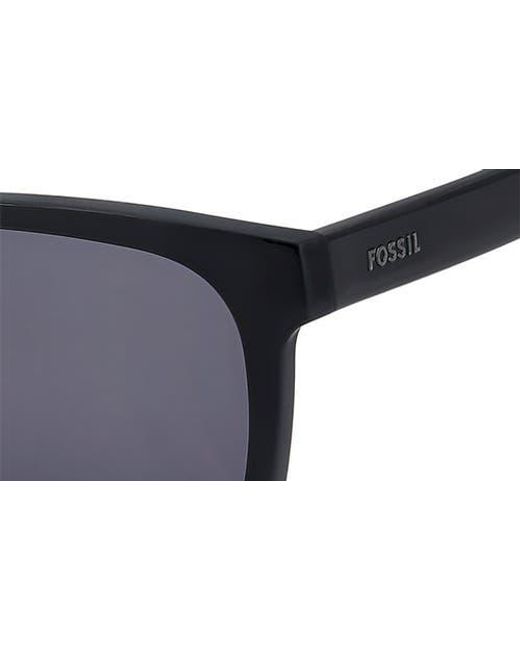 Fossil Blue 56Mm Rectangular Sunglasses for men