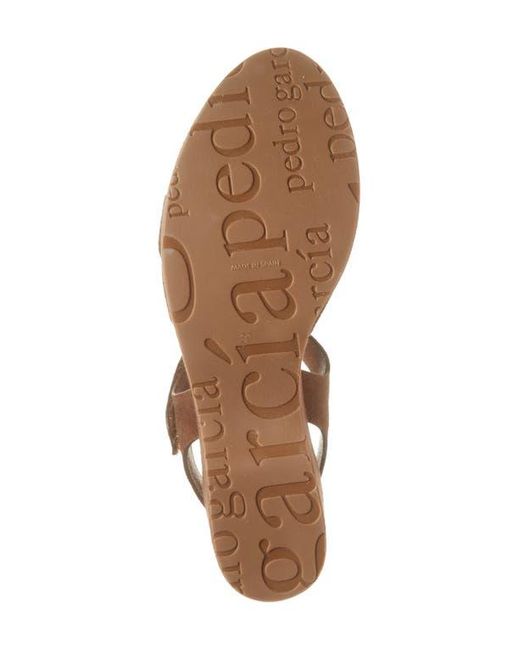 Pedro Garcia Brown Lady Ankle Strap Platform Wedge Sandal