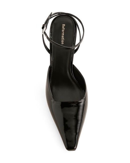 Reformation White Natasha Ankle Strap Mesh Pump