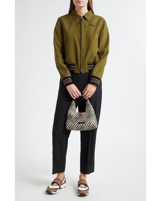 Marni Green Virgin Wool Bomber Jacket