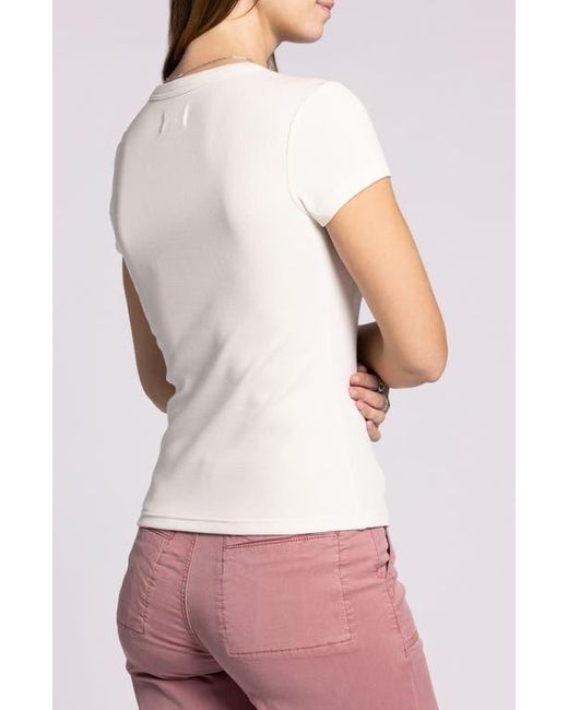 Thread & Supply White Kellie Button-Up Rib Top