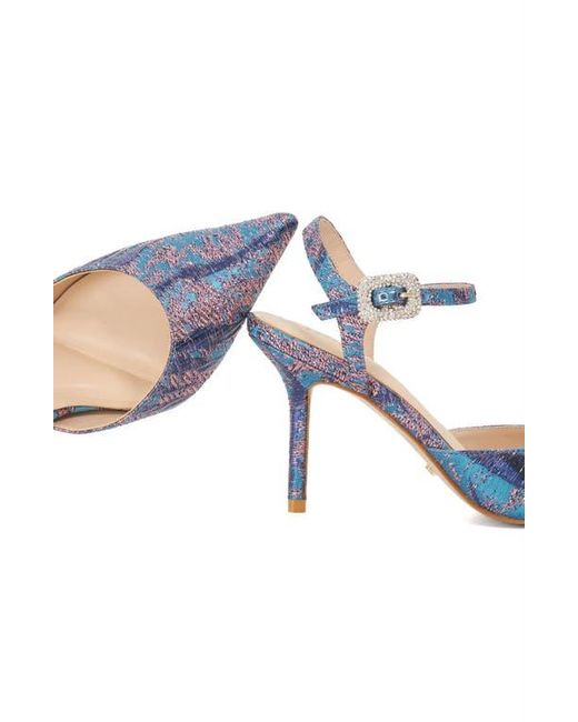 Dune Blue Channel Ankle Strap Pointed Toe Pump